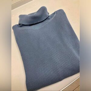 Appleseed’s Women’s Ribbed Turtleneck Sweater | Dusty Blue | Size Large